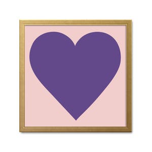 Heart PRINTABLE Wall Art Large Square Art Print Pink - Etsy