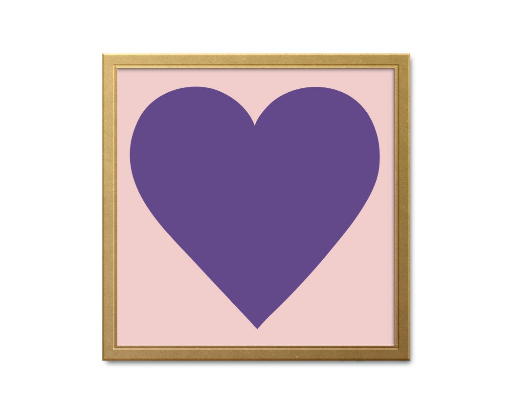 Heart PRINTABLE Wall Art Large Square Art Print Pink - Etsy