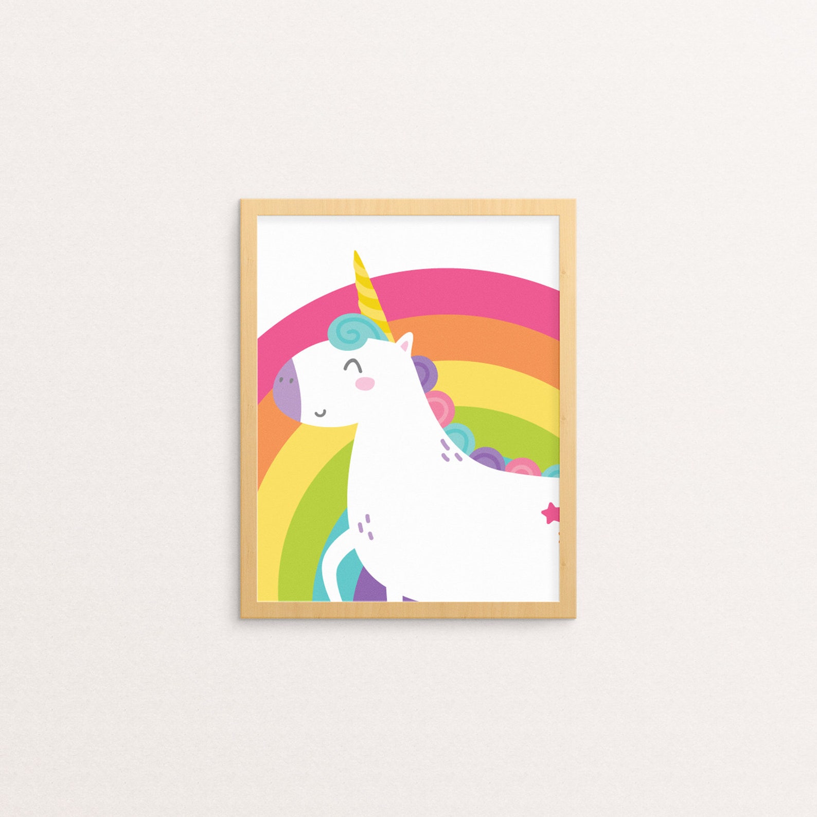 Unicorn Rainbow PRINTABLE Wall Art Beyoutiful Print Cute - Etsy