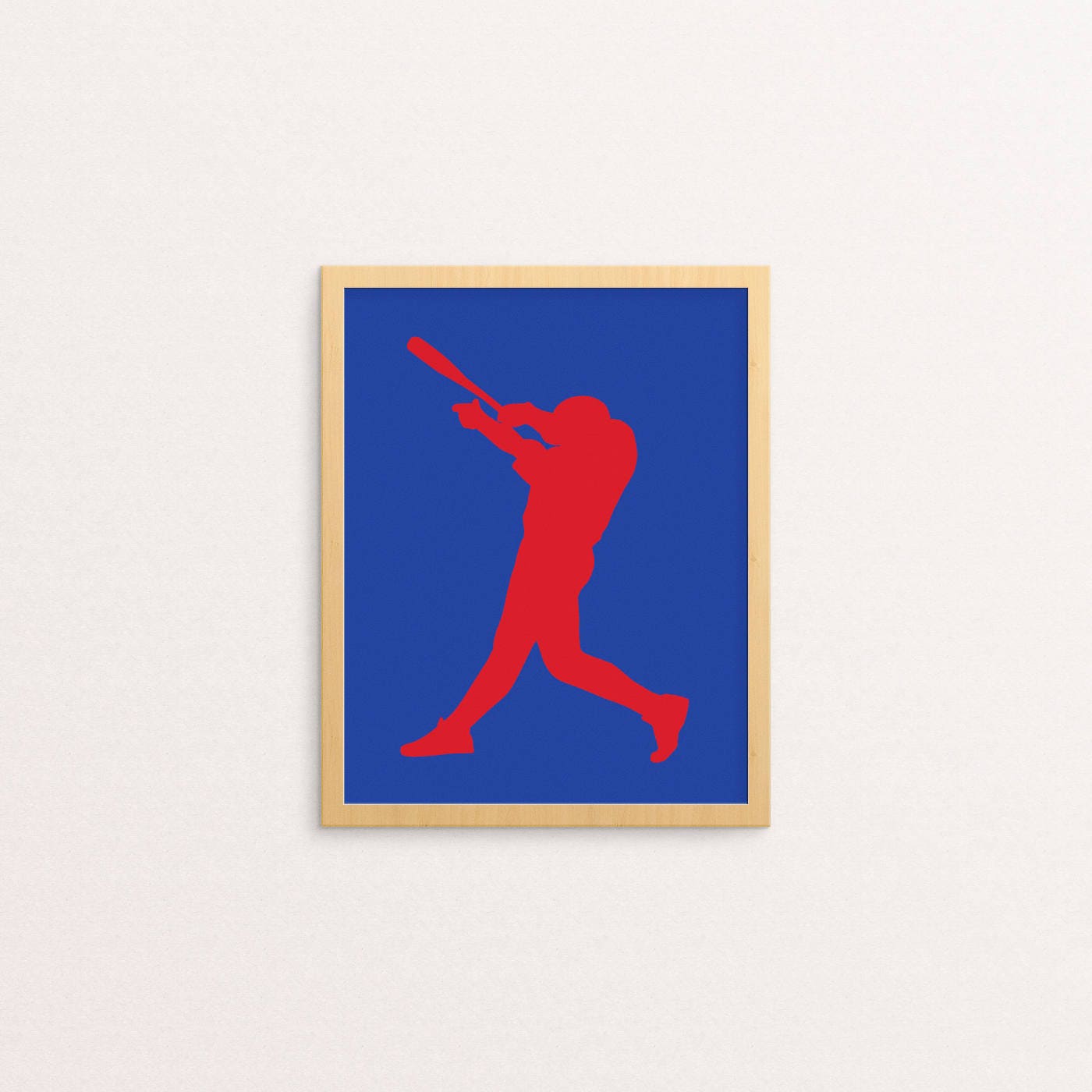 Baseball Wall Art PRINTABLE Baseball Player Print Red, White, Blue Boys