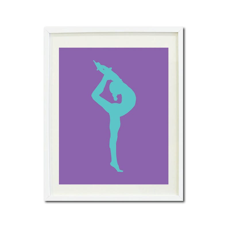 Gymnastics Wall Art PRINTABLE Set of 3 Gymnast Print Aqua Etsy