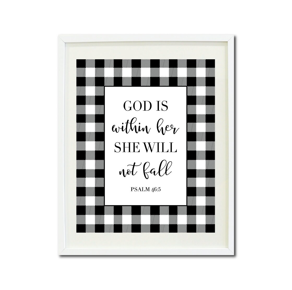 Scripture Wall Art God is Within Her She Will Not Fall Etsy