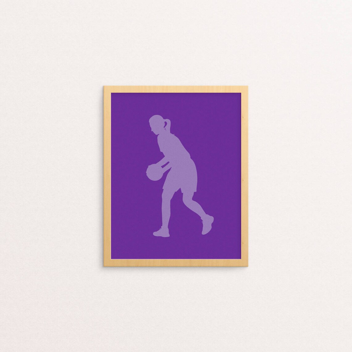 Girls Basketball Wall Art PRINTABLE Purple Basketball Print Etsy