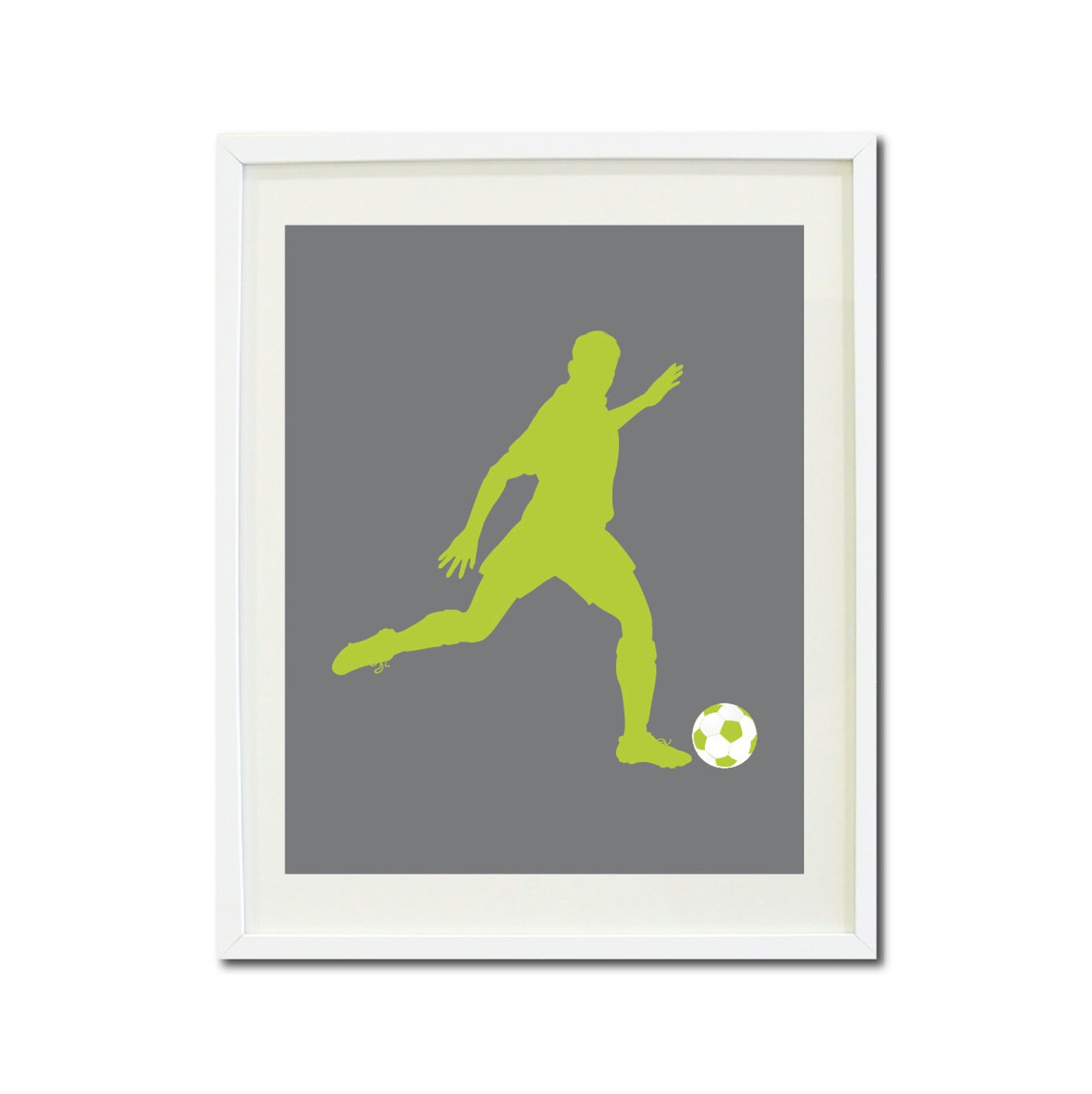 Soccer Wall Art PRINTABLE Set of 3 Boys Soccer Print Lime | Etsy