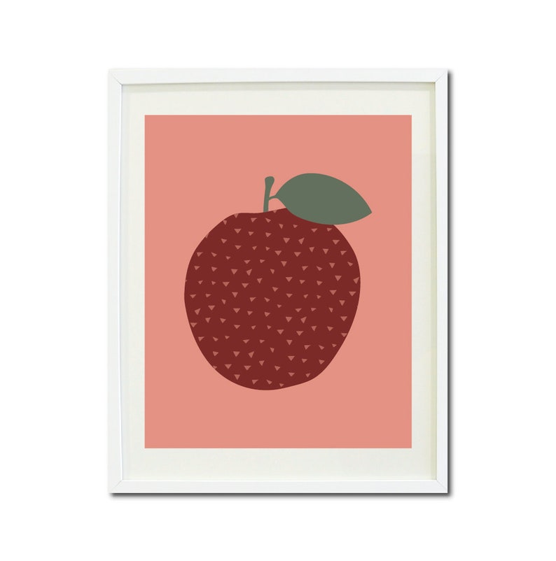 Apple Wall Art Apple Printable Fruit Wall Art Kitchen Etsy