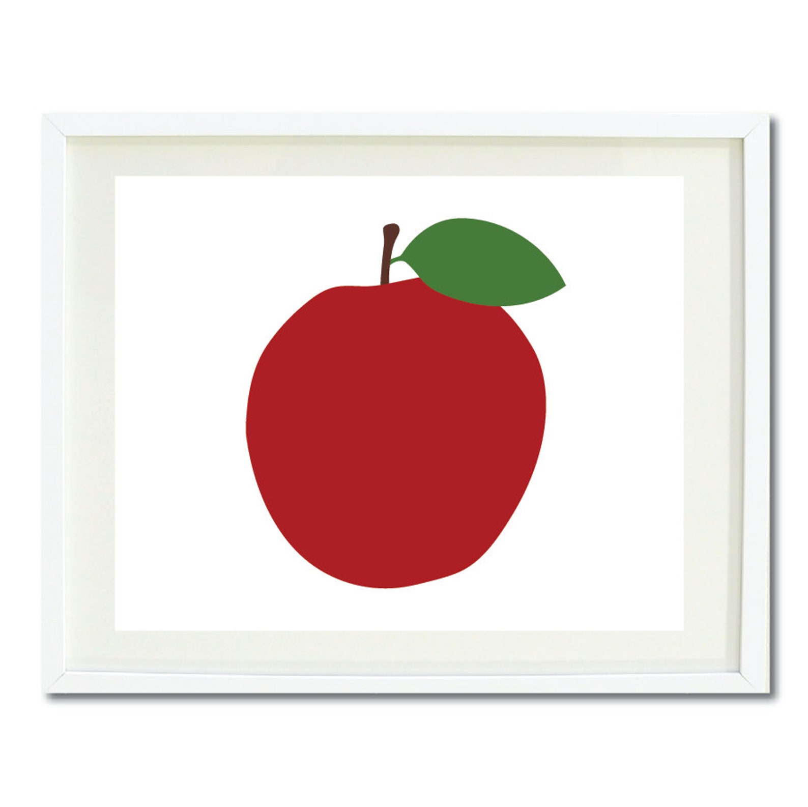 Apple Printable Apple Wall Art Horizontal, Landscape Kitchen Decor
