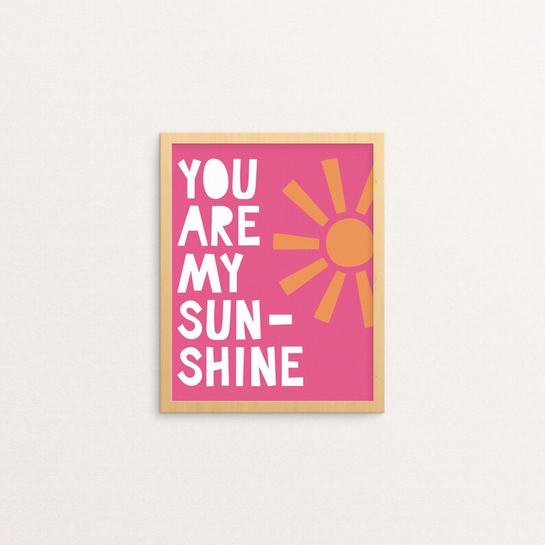 You Are My Sunshine Wall Art Set of 4 Kids Printable Art Etsy