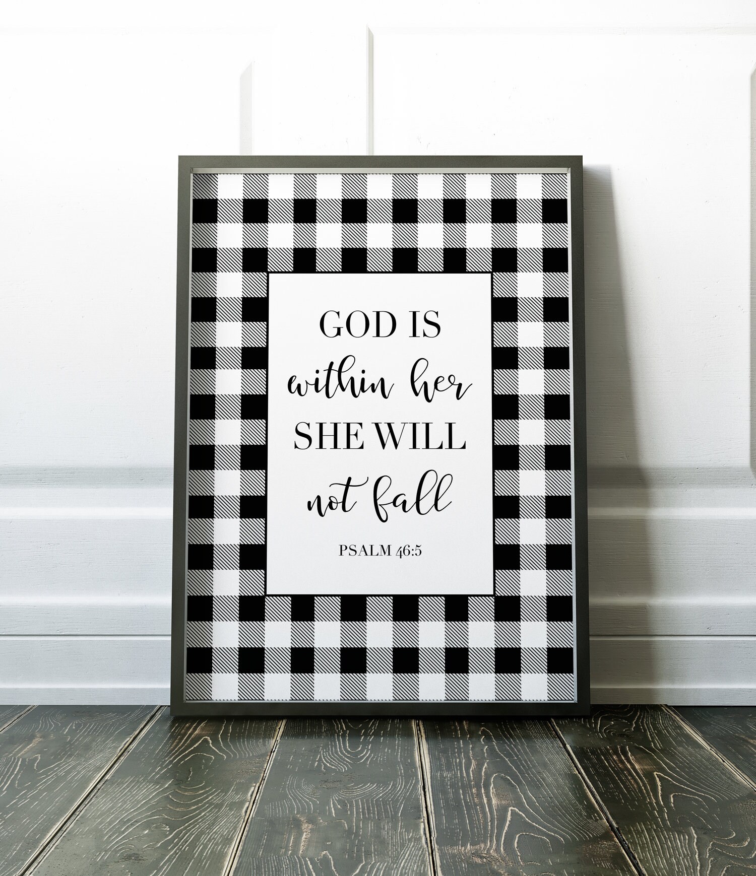 Scripture Wall Art | God is Within Her She Will Not Fall, Psalm 46:5 ...