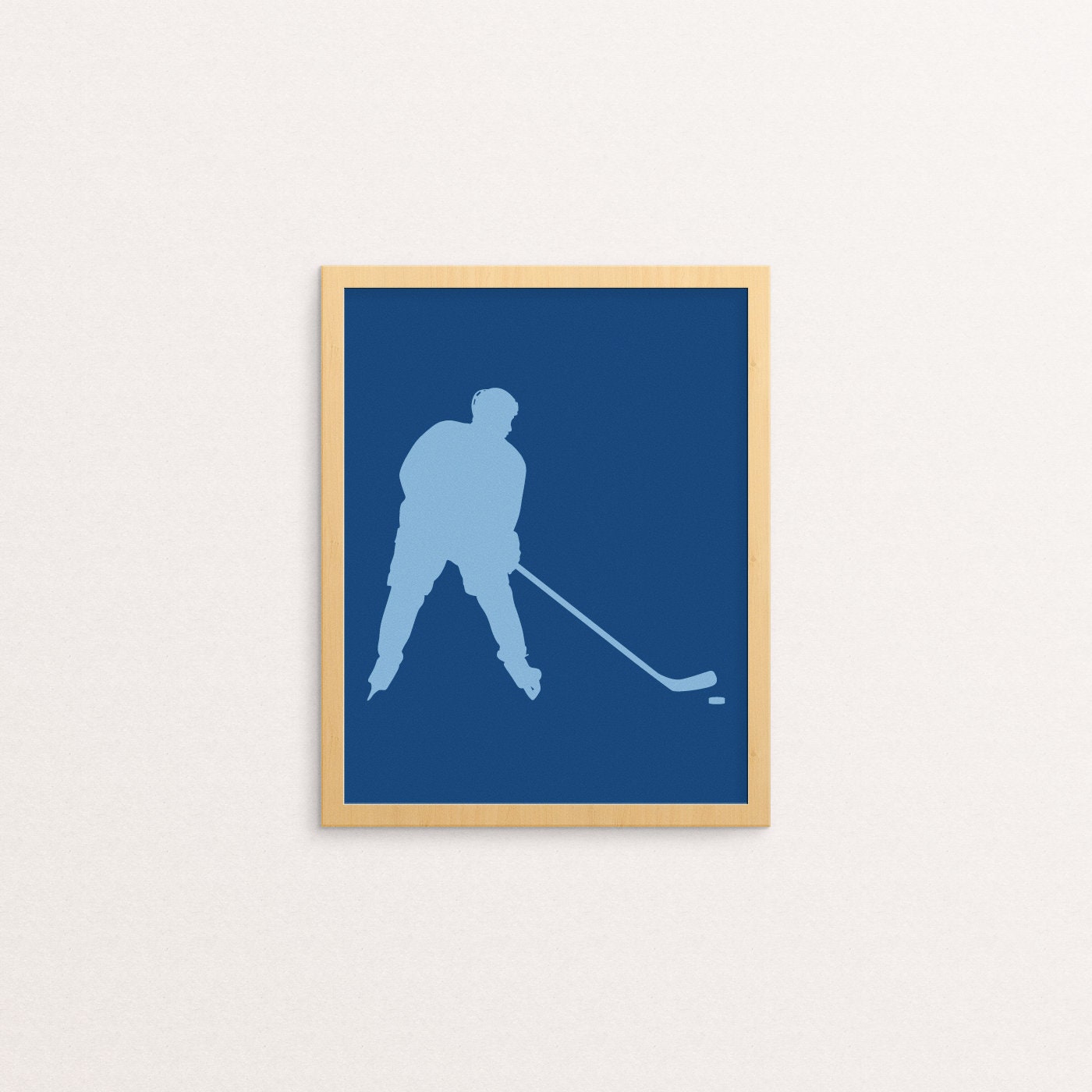 Ice Hockey Wall Art PRINTABLE Set of 3 Boys Hockey Print Blue Boy Wall