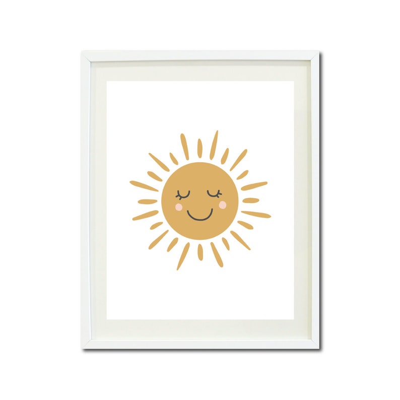 Sunshine PRINTABLE Wall Art Sun Print mustard Yellow Nursery Wall Decor