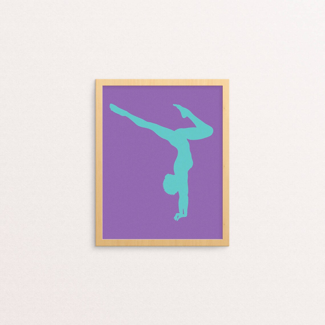Gymnastics Wall Art Printable Gymnast Print Pool Purple Etsy