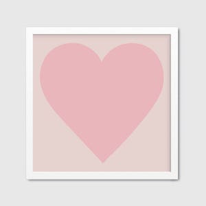 Printable Art Large Heart Square Wall Art Print Light Pink Nursery Wall ...