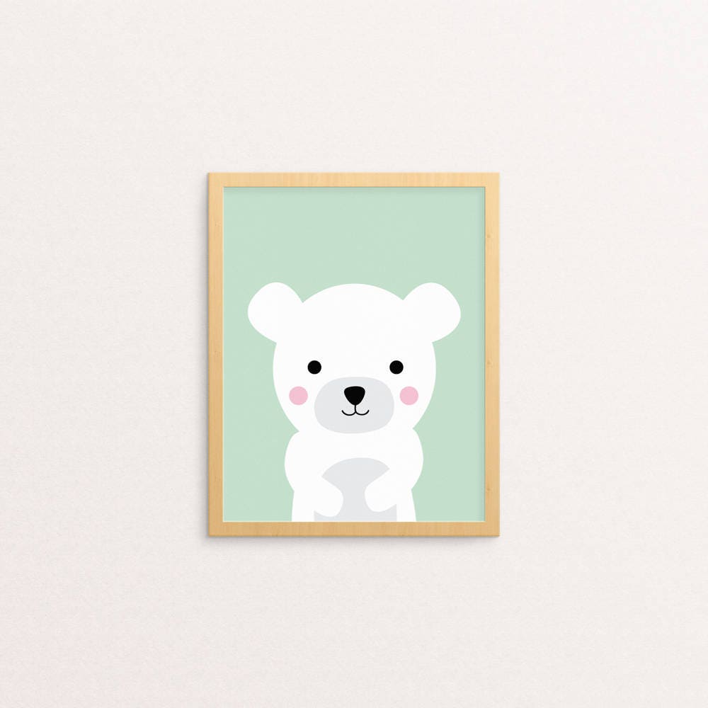 Nursery PRINTABLE Wall Art Print Set of 3 Bear Bunny Deer | Etsy