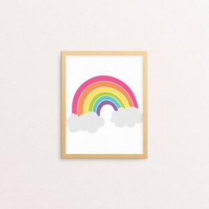 Rainbow PRINTABLE Wall Art | Rainbow Art Print | Baby Girl | Nursery Decor | Digital Download ...