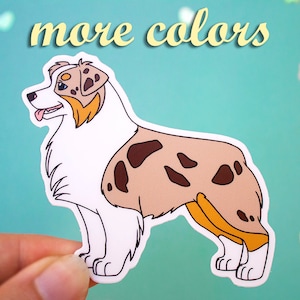 Australian Shepherd standing vinyl sticker all colors