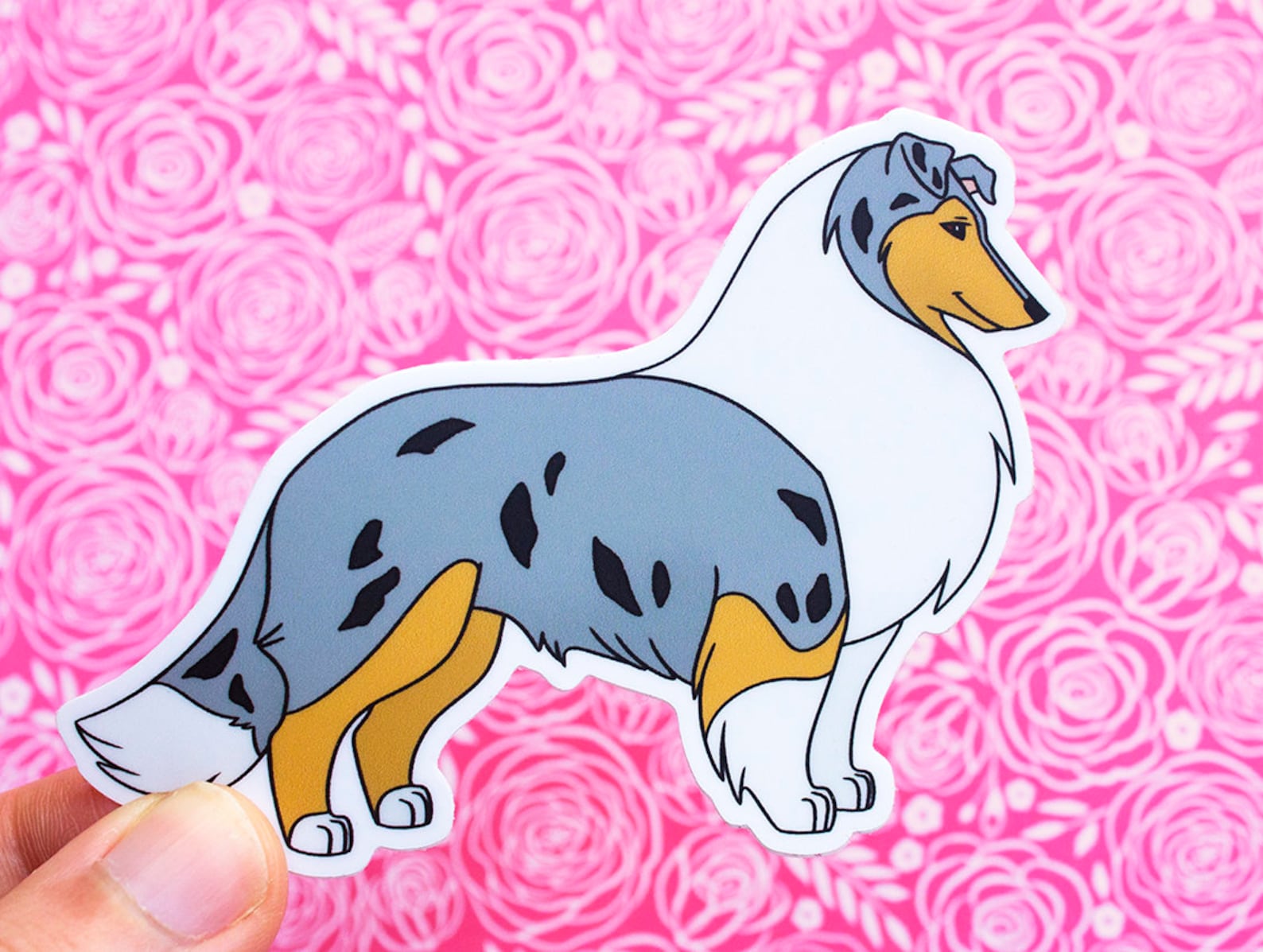 Rough Collie Blue Merle and Black Tri Vinyl Stickers - Etsy