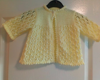 Hand knitted cardigan 0-3 months