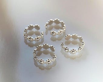 Sterling Silver Daisy Chain Ear Cuff, No Piercing Conch Earring