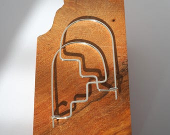 Sterling Silver Abstract Hoop Earrings: Large Lightweight Hammered Mono Earring