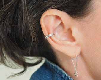 Thick Sterling Silver Ear Cuff: Wide Infinity Pattern, No Piercing Conch Earring