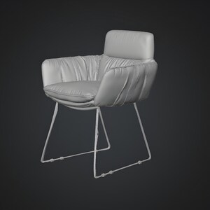 Modern chair 3D with swivel-style base and minimalist design language, developed for professional architectural visualization and interior design projects. This modern chair 3D model provides clean topology, balanced proportions, and print-friendly geometry, making it suitable for realistic renders, furniture prototyping, and modern workspace layouts.