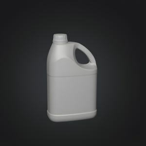 Compact detergent style plastic container with ergonomic handle, household liquid packaging 3D printable STL design