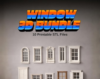 Miniatuurraam STL-bundel: 10 architecturale ramen voor poppenhuis en diorama