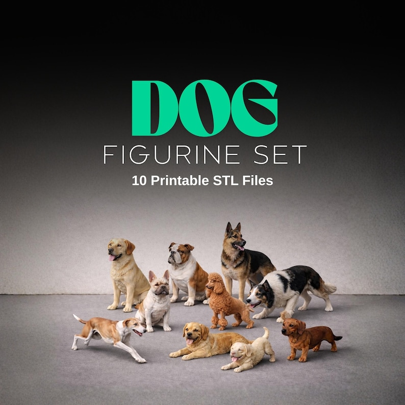 Real Dog Models Dog Figurine STL Set – 10 Realistic Dog Models for 3D Printing - Etsy