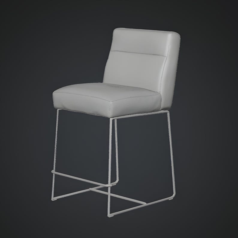 Detailed modern chair 3D model showcasing a contemporary dining chair with soft seat padding and minimalist metal base. Perfect for 3D rendering, architectural visualization, and modern interior design scenes. This modern chair 3D file is optimized for professional use, offering clean geometry, accurate scale, and compatibility with visualization and printing projects.