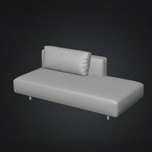 Minimal sofa seat module 3D STL files presented as a clean standalone seating unit with modern upholstery form and balanced proportions. This printable digital model is ideal for interior design visualization, architectural renders, miniature setups and customizable 3D printed furniture compositions.