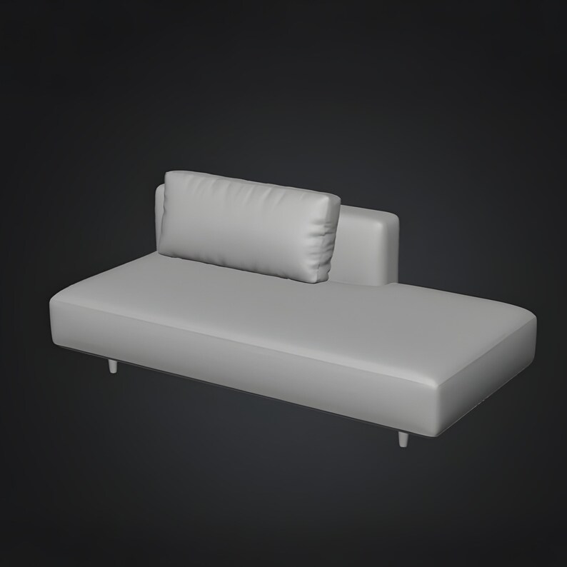 Minimal sofa seat module 3D STL files presented as a clean standalone seating unit with modern upholstery form and balanced proportions. This printable digital model is ideal for interior design visualization, architectural renders, miniature setups and customizable 3D printed furniture compositions.