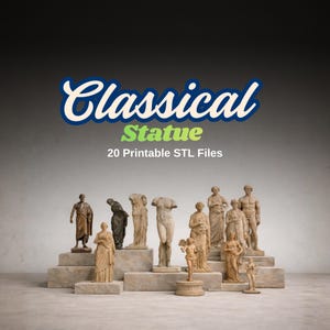 Classical Statue STL Bundle of 20 Greek Roman Sculpture Models for 3D Printing