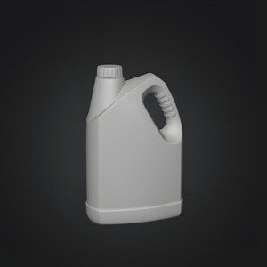 Tall rectangular refill container for liquid concentrates, minimalist plastic packaging design shown as 3D printable STL
