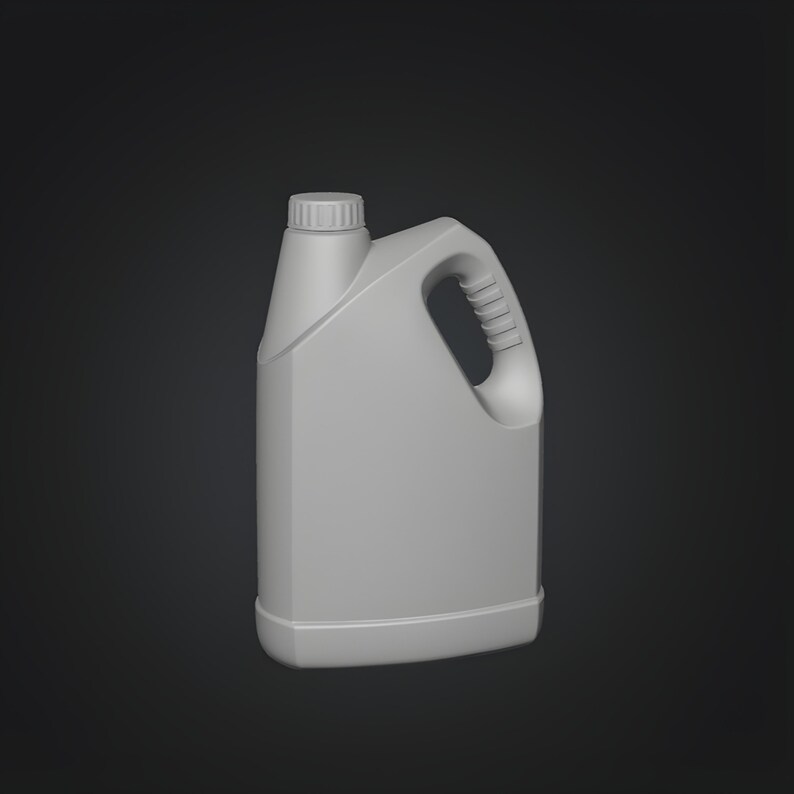 Tall rectangular refill container for liquid concentrates, minimalist plastic packaging design shown as 3D printable STL