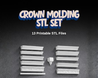 Crown Moulding STL-collectie: poppenhuis en miniatuurversiering (13 bestanden)