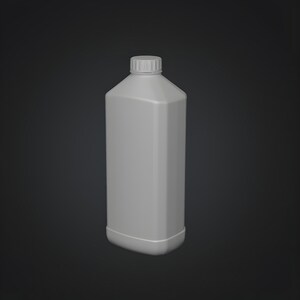 Plain measuring style plastic container without text or markings, clean industrial packaging bottle 3D STL model