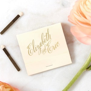 Personalized Matchbooks - Script Names - Wedding Favor, Custom Match, Wedding Decor, Wedding Matchbook Favors