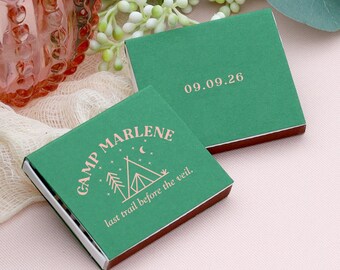 Camp Bachelorette Custom Matchboxes  - Wedding Matchbook, Camp Matches,Wedding Gift, Camp Birthday Matches, Bachelorette Party