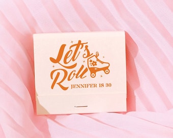 Let's Roll Matchbooks - Wedding Matchbook, Wedding Decor, Wedding Gift, Bridal Shower, Engagement Party Favor, Birthday Match