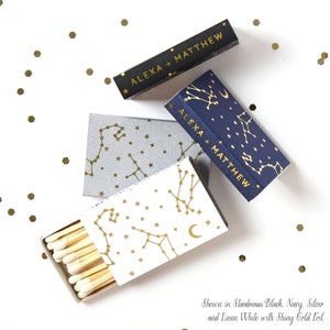 Personalized Starry Matchboxes-Constellation Pattern Wedding Matches, Custom Matchbox, Match Box Favor, Birthday, Graduation, Baby Shower