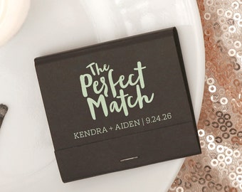 The Perfect Match Wedding Matchbook Personalized - Wedding Favor, Wedding Match, Custom Match, Engagement Party Favor, Rose Gold, Matches