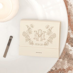 Custom floral crest matchbook with monogram