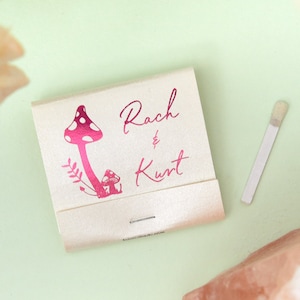 Personalized Mushroom Matchbooks - Wedding Favor Matches, Bridal Shower, Party Favor, Birthday, Home Entertaining