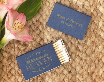 Match Made in Heaven Matchboxes Custom Printed - Wedding Favor, Wedding Matches, Wedding Decor, Custom Matches, Foil Stamped, Bridal Shower