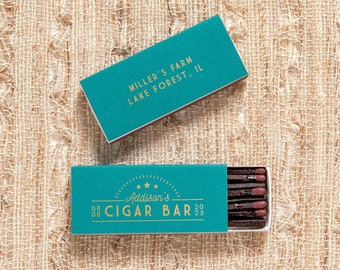 STARS CIGAR BAR Matchboxes - Wedding Favors, Wedding Matches, Long Matches, Cigar Bar, Gift For Him, Cigar Gift, Man Cave