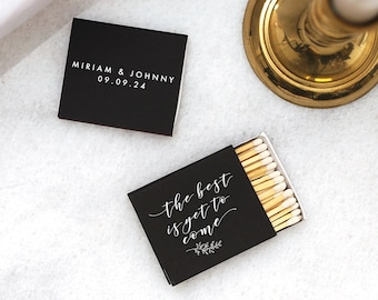 Personalized Wedding Matchboxes The Best Is Yet To Come - Wedding Matchbox Favor, Wedding Matches, Wedding Decor, Custom Matchboxes, Foil