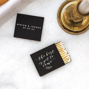Personalized Wedding Matchboxes The Best Is Yet To Come - Wedding Matchbox Favor, Wedding Matches, Wedding Decor, Custom Matchboxes, Foil