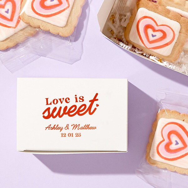 Love is Sweet Cake Box - To Go Box, Favor Box, Wedding Treat Box, Bridal Shower, Engagement