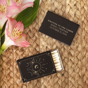 Personalized Matchboxes Written in the Cards - Custom Celestial Wedding ...