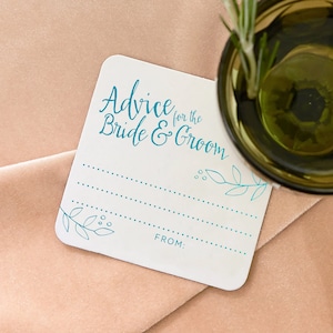 ADVICE for the BRIDE & GROOM Coasters – Wedding Coaster, Wedding Advice Card, Wedding Shower Game, Bridal Shower Favor, Foil Stamped Coaster